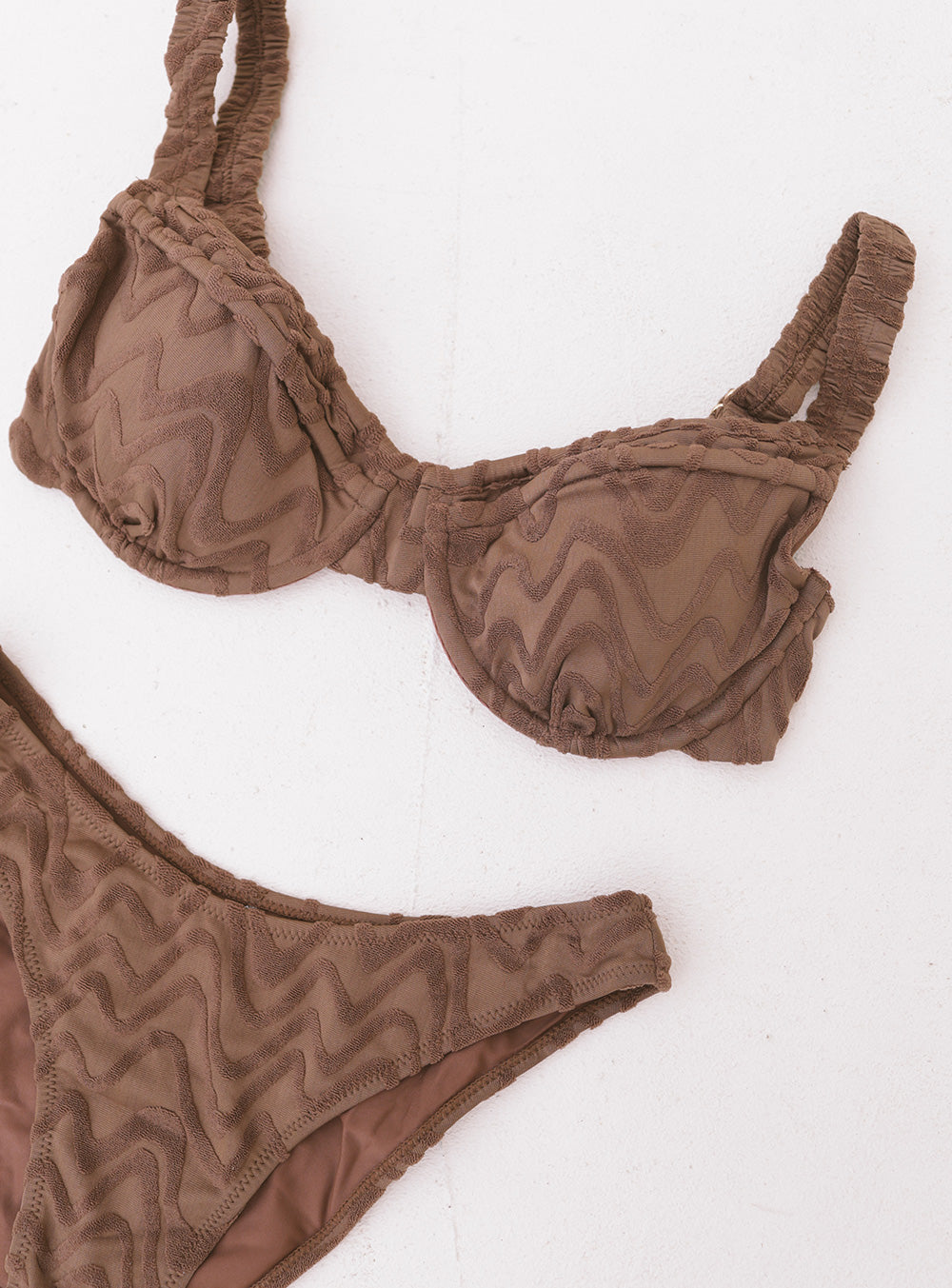 Mocha Wave Piping Bra