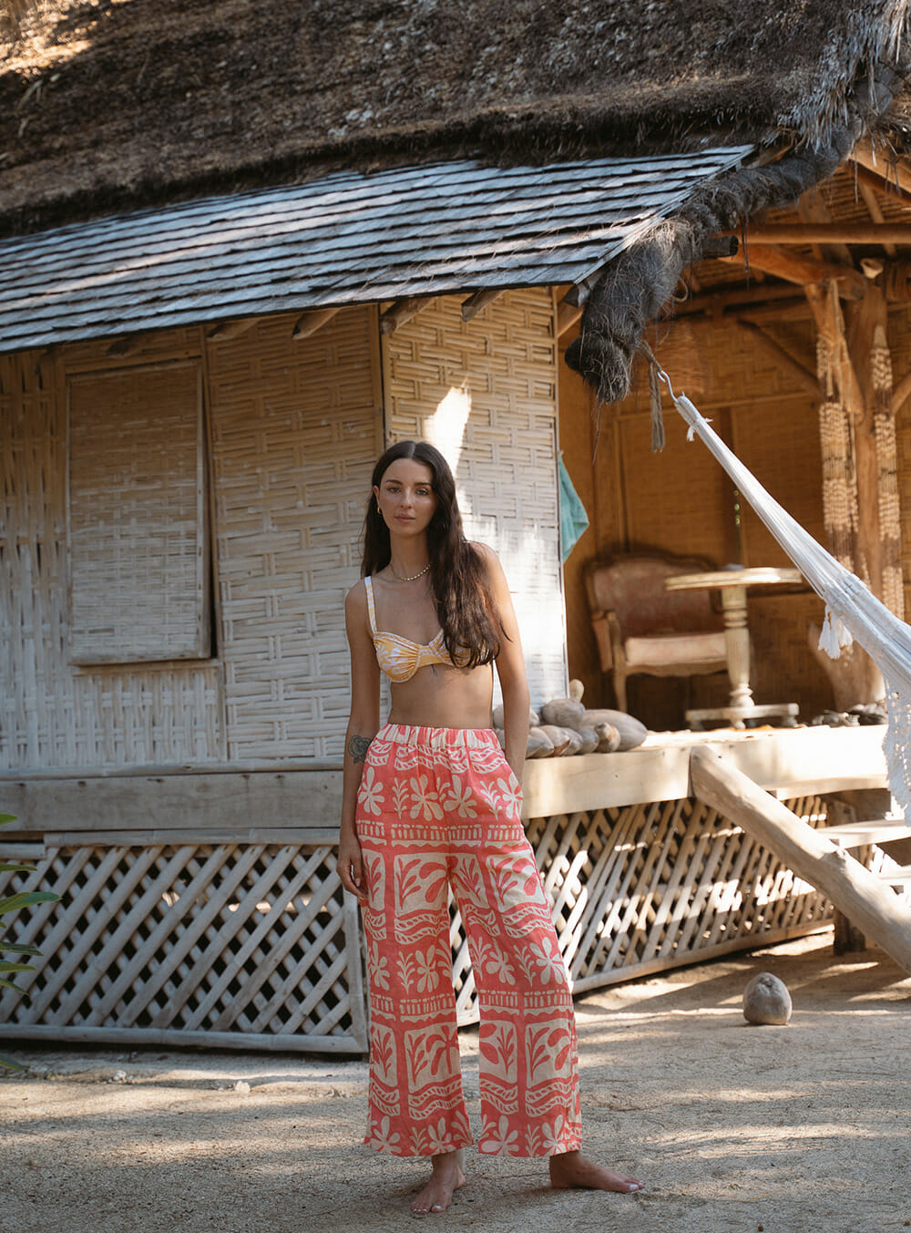 Palma Coral Linen Pants