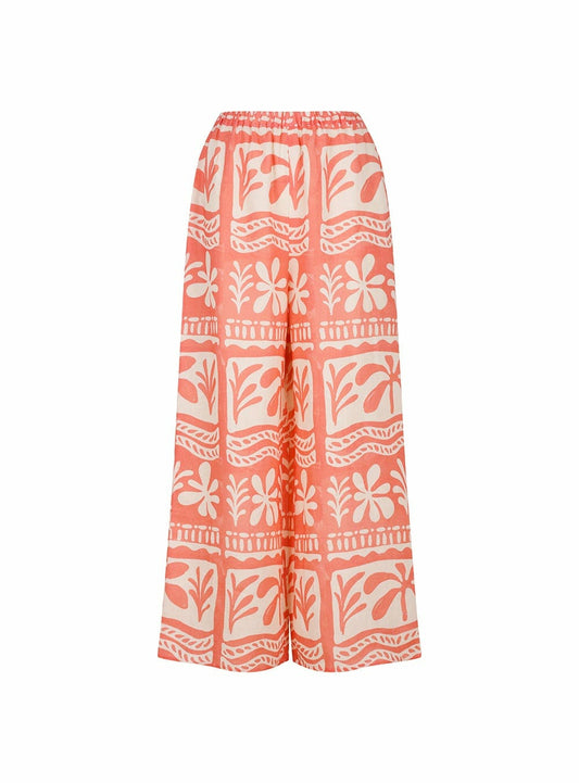 Palma Coral Linen Pants