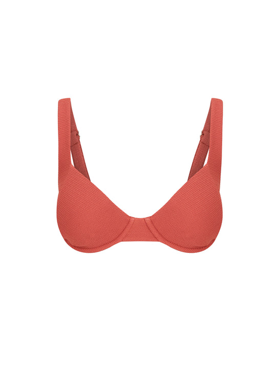 Dusty Red Tie Back Bra