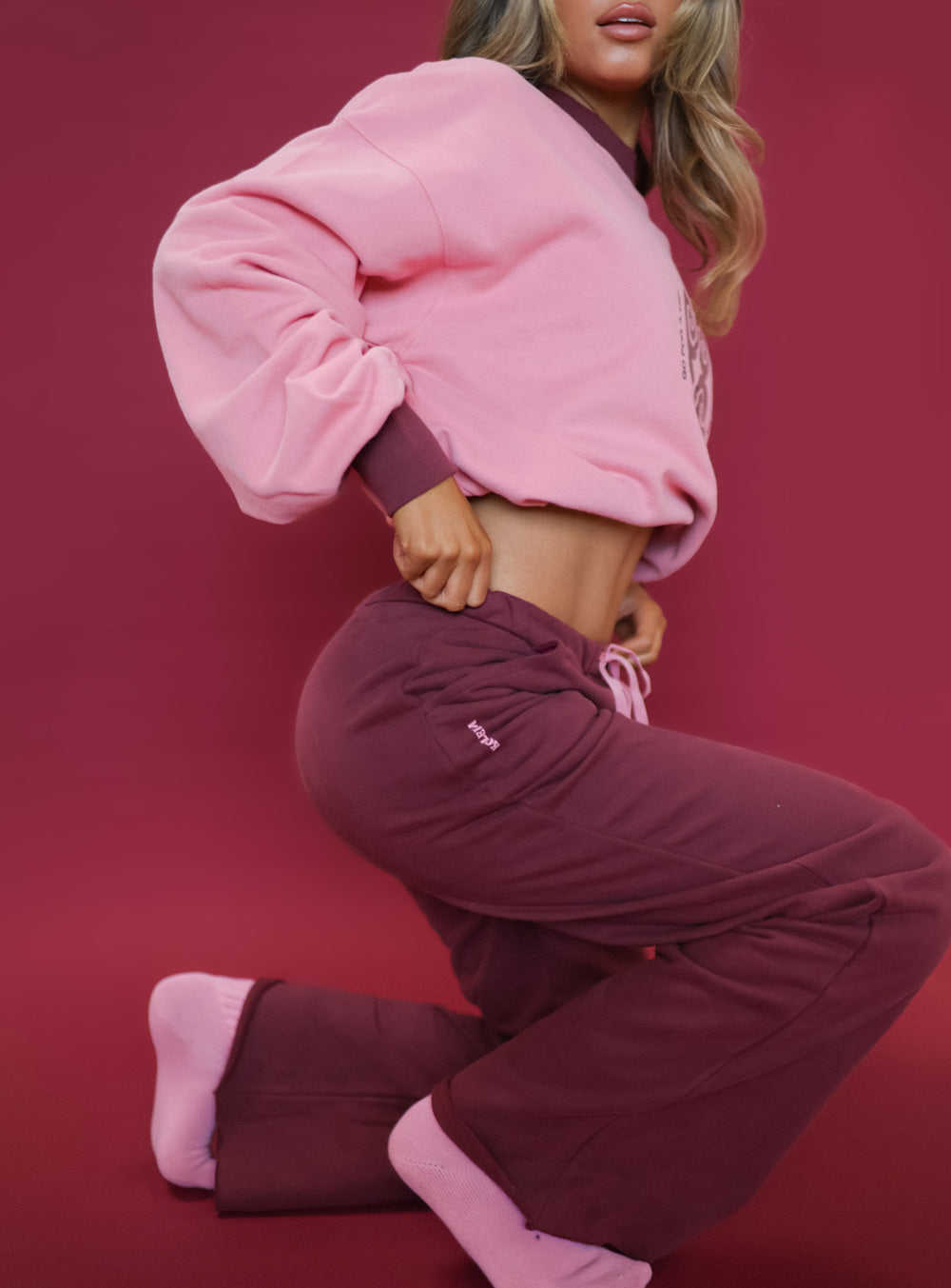 Swim Club Plum & Pink Pullover